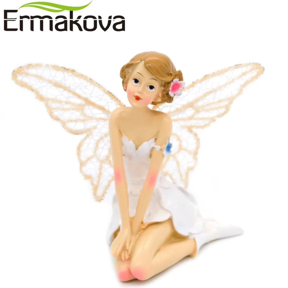

ERMAKOVA украшения в виде Ангела из смолы цветок фея фигурка ангел фигурка девочка миниатюрный Сказочный садовый пейзаж подарок украшение дома