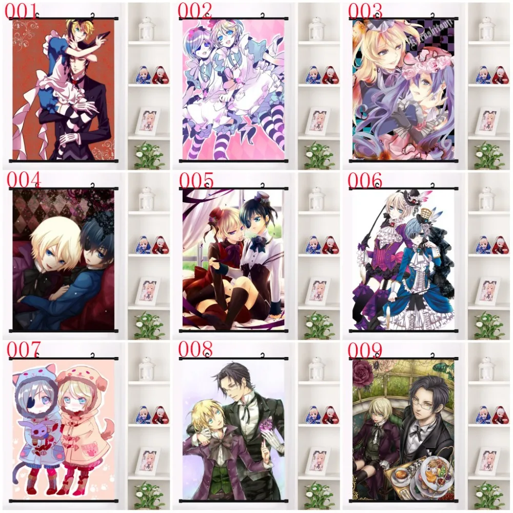 Аниме Черный дворецкий kuroshitsuji Ciel Phantomhive настенный свиток Фреска плакат Настенные подвесные плакаты Otaku коллекция домашнего декора