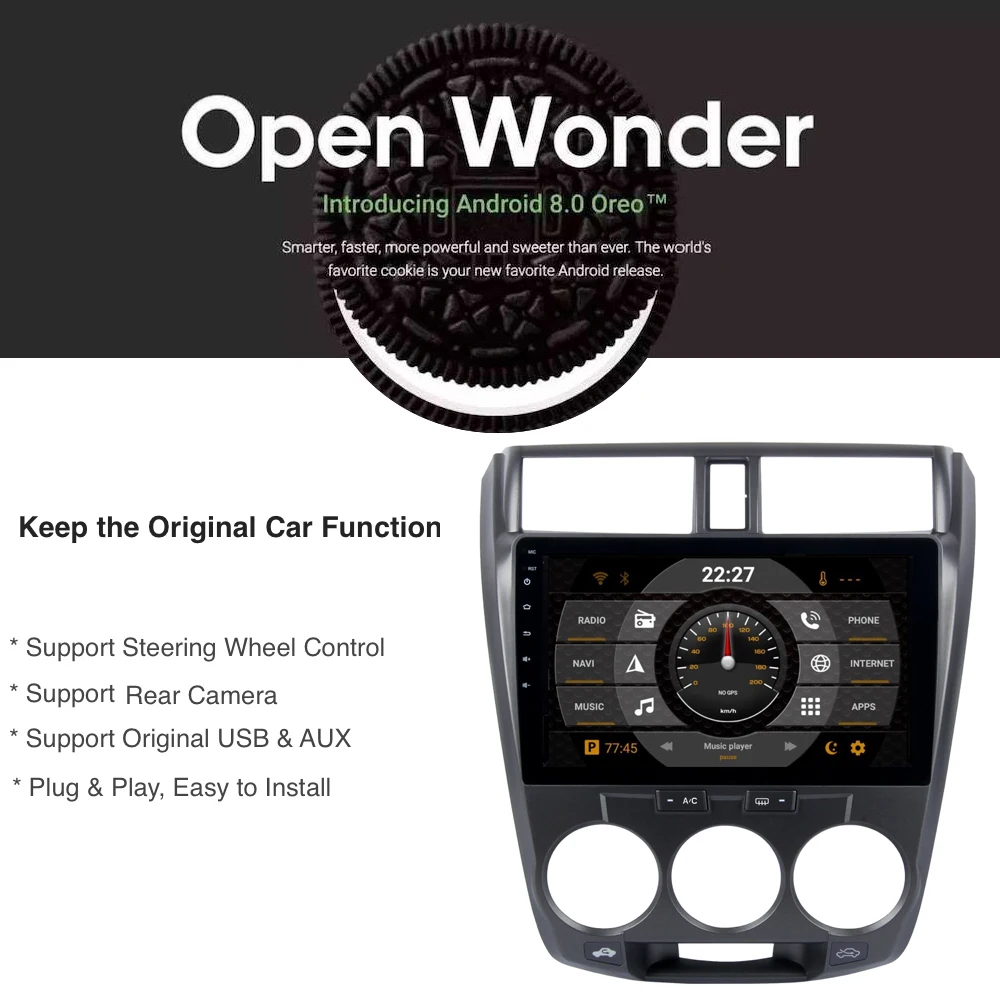 Android автомобильный мультимедиа для Honda City GPS 2008 2009 2010 2011 2012 8-ядерный 4 Гб ram 32 ГБ rom 9