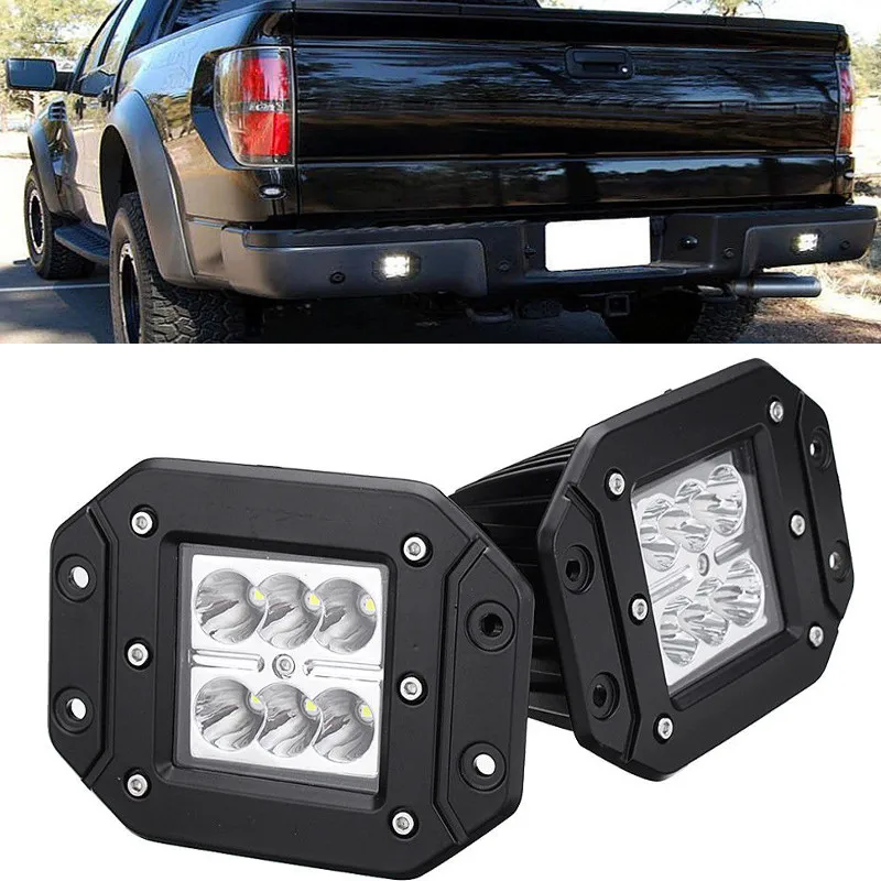 

Светодиодный рабочий светильник Bumper Cube Flush Mount Pods, задний фонарь 12 В/24 В для внедорожников, Лада нива, УАЗ, Toyota, Audi, 2 шт., 4 дюйма, 18 Вт