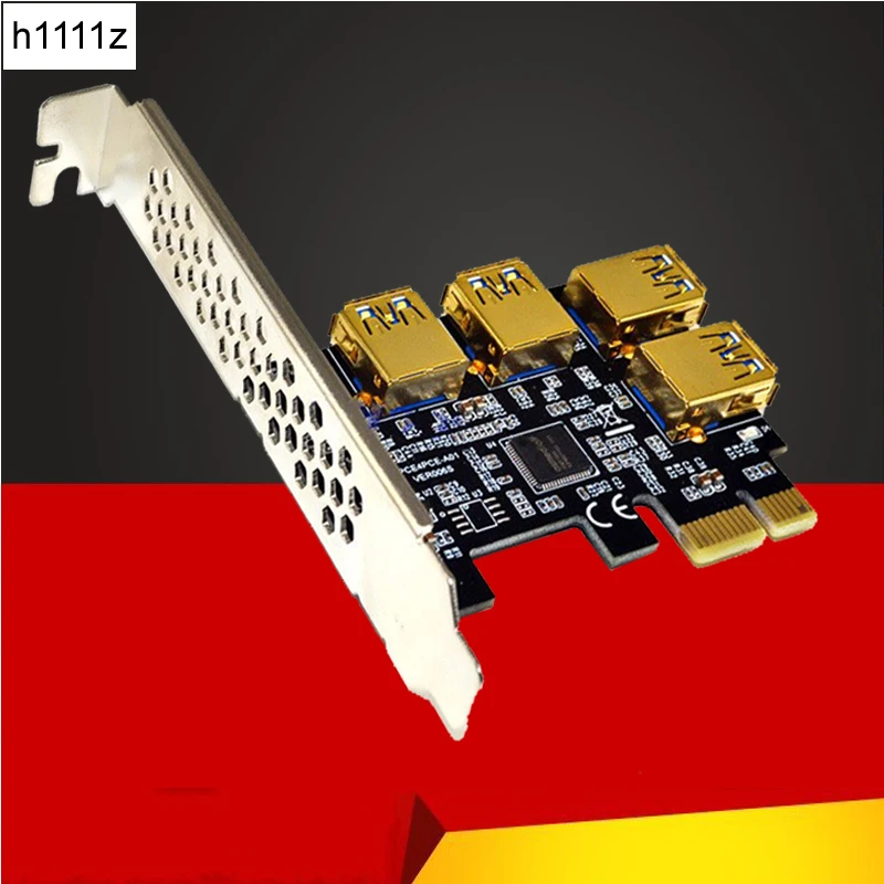 4 порта USB 3 0 карта расширения Gold PCI E от 1 до Express 16X слот внешний адаптер PCIe порт