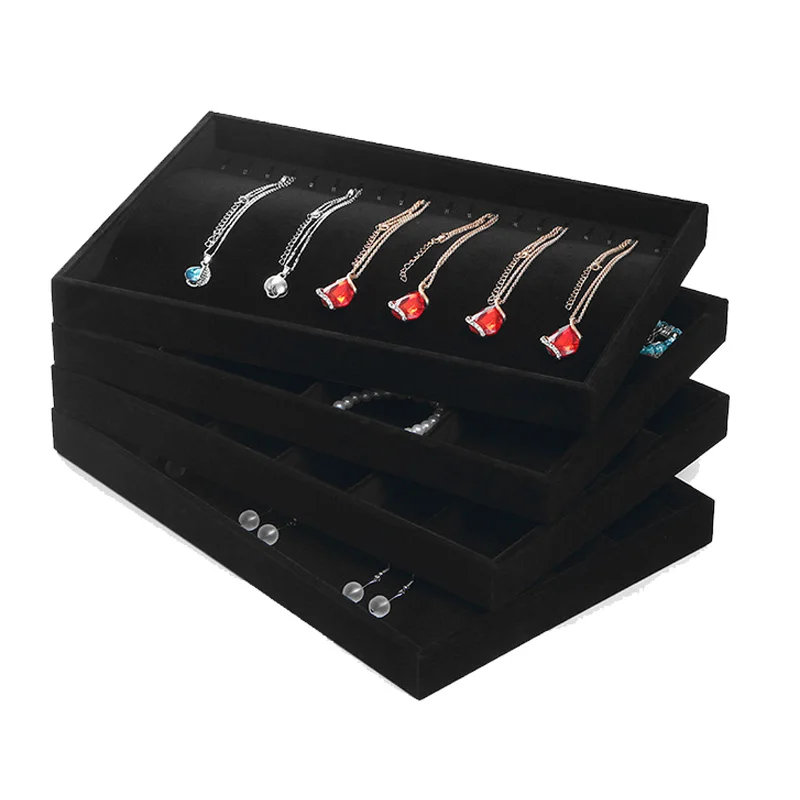 

Mordoa Wholesale 2018 Hot Selling New Black Velvet Pendant Jewelry Display Box Jewelry Boxes Ring Showcase Box Earring Display