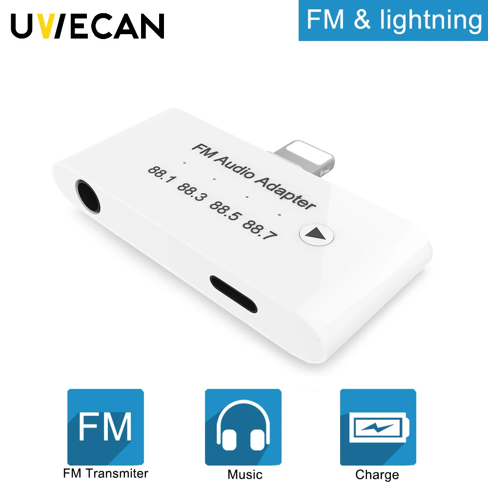 3 в 1 8 pin для Lightning/FM аудио адаптер с 5 мм разъем наушников Aux iPhone X XR 8P 7P 7 ipad ipod