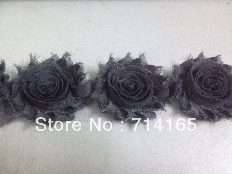 1 ярд темно серого шифона с цветочным узором|chiffon flowers|flowers shabbysshabby rose trim |