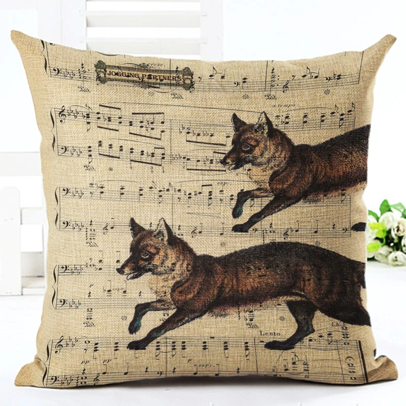 2017 европейский стиль с животными в стиле ретро квадратный льняной принтом декор