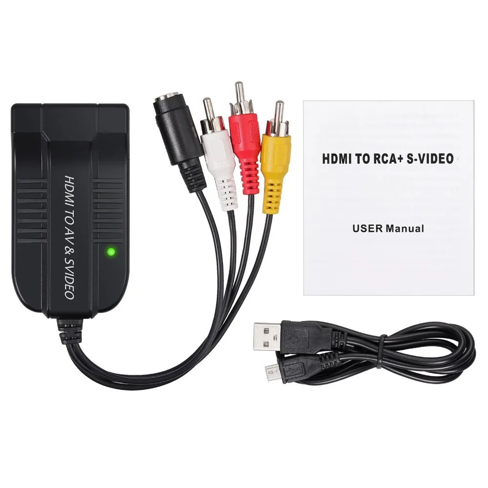 Proster 1080P HDMI в AV CVBS S-video конвертер адаптер композитный R L аудио высокой четкости мультимедийный интерфейс для PS4 Blu-Ray