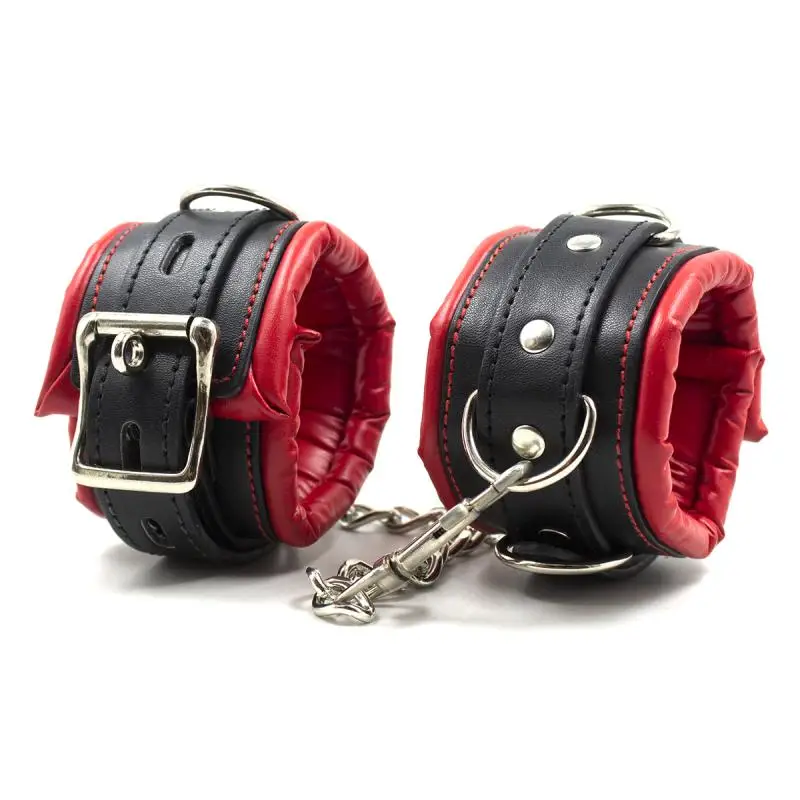 

Exotic Accessories Bondage Slave PU Leather Sponge Collar Wrist Ankle Cuffs Restraints Belt Adult Games Couples Toys For Women