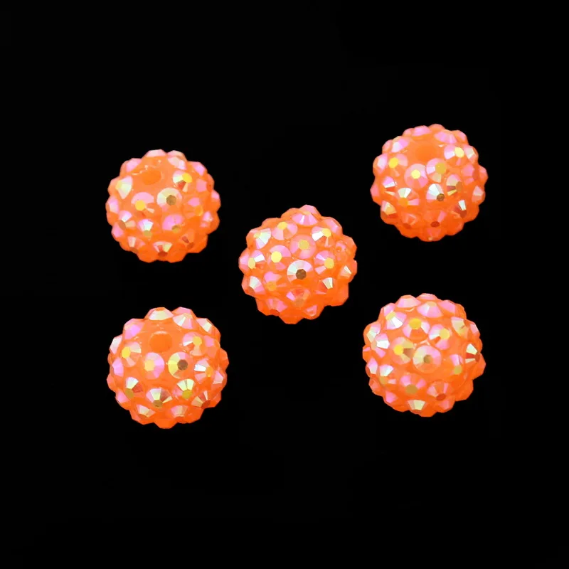 NiceBeads 10 шт. 14 мм AB цветные бусины со стразами из смолы для женщин браслет ожерелье