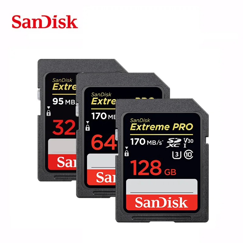 Карта памяти SanDisk 32 Гб 64 Экстремальная Pro SDHC/SDXC sd карта 128 ГБ 256 C10 U3 V30 UHS I для