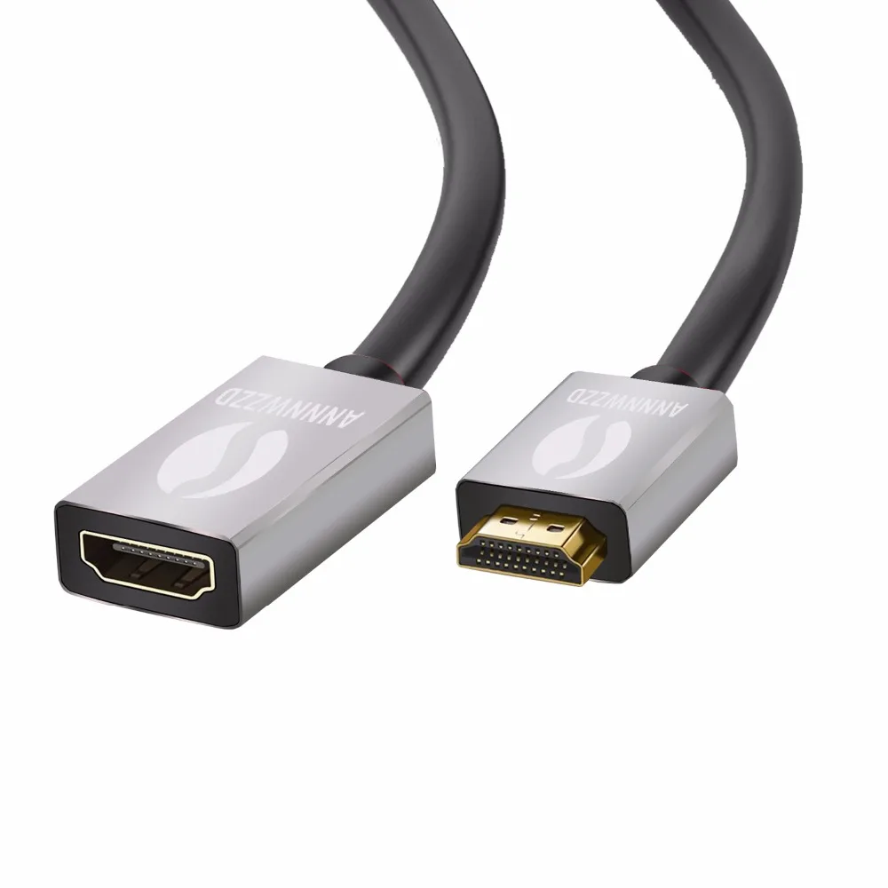 Annwzzd 0,5 м 1 м 1,5 м 2 м золотой HDMI свинцовый Удлинительный кабель жила высокоскоростной с Ethernet удлинитель HDMI мужчин и женщин