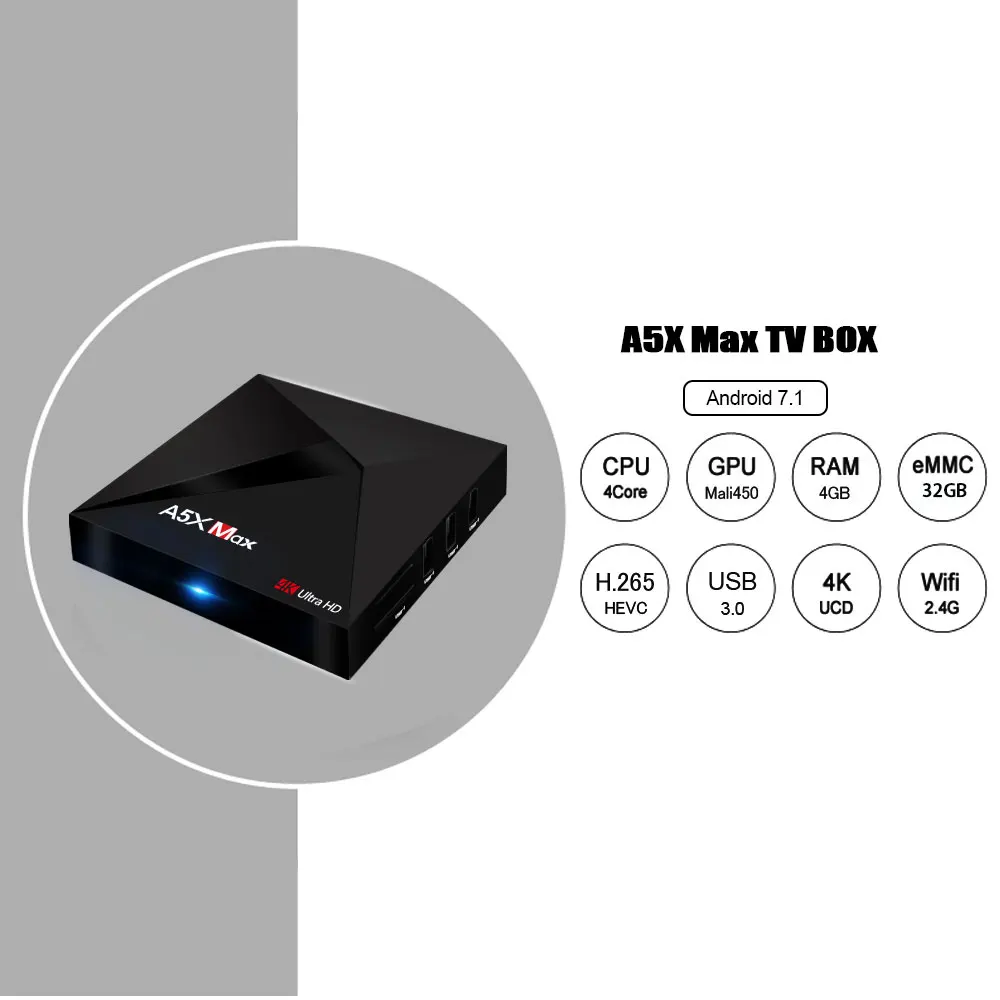 A5X MAX tv Box RK3328 2 4 GHz WiFi 4K Smart Android 9 0 4G ram 32G rom BT OTT BOX медиаплеер PK A95X R2 TX3|ТВ-приставки и