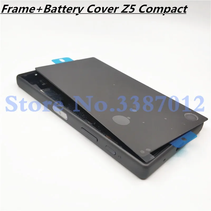 Полноразмерная ЖК-панель средняя рамка для Sony Xperia Z5 Compact E5803 E5823 Крышка батарейного отсека Боковая кнопка с логотипом