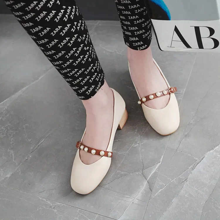 Женские туфли на высоком каблуке женские лодочки Тонкие Туфли Мэри Джейн грубом