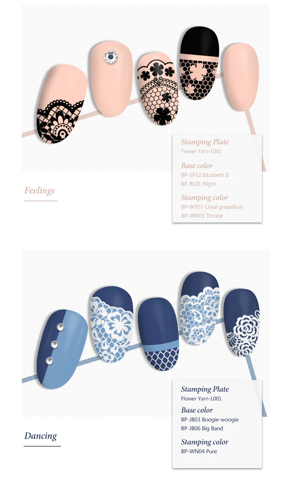 BORN PRETTY Lace серия ногтей штамповка пластины цветок Пряжа шаблон прямоугольный шаблон дизайн ногтей штамп пластины