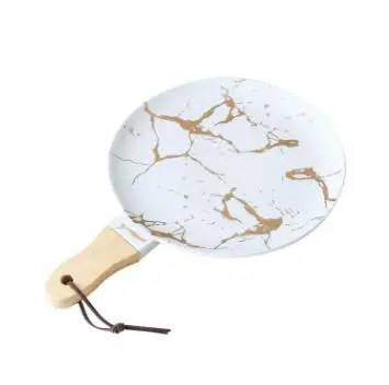 1pcs Lekoch креативная мраморная полоса большая прямоугольная и круглая керамическая тарелка для пиццы кухонная посуда фарфоровая суши-посуда - Цвет: 1pcs