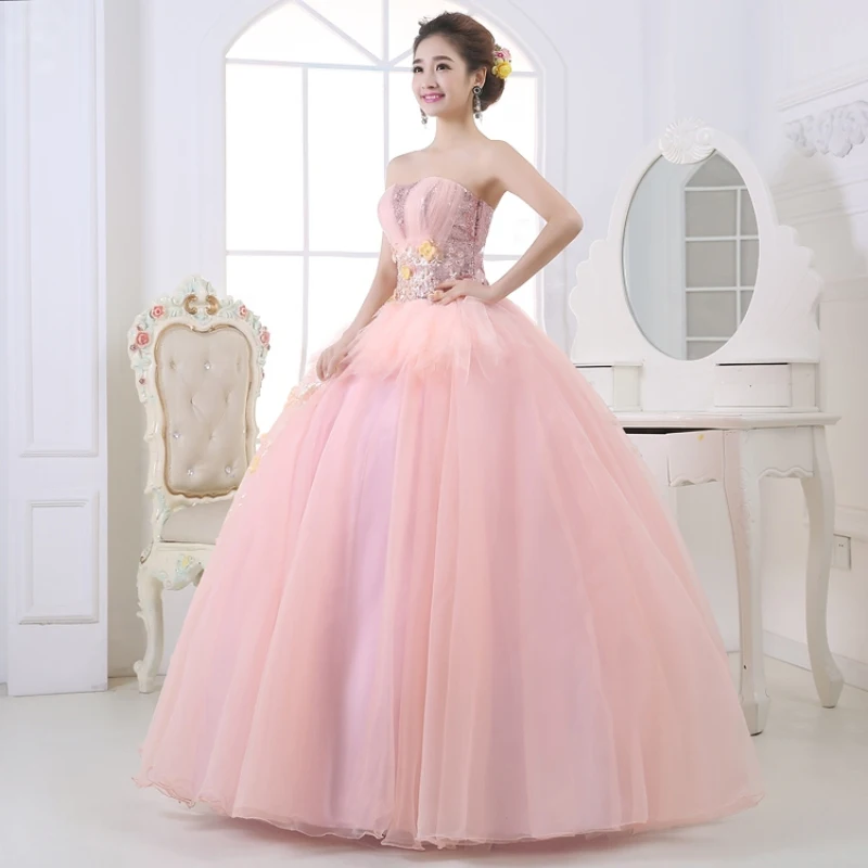 Розовый Quinceanera Платья Блесток Бисера Пром Маскарад Бальные Vestidos De 15 Anos Дебютантка