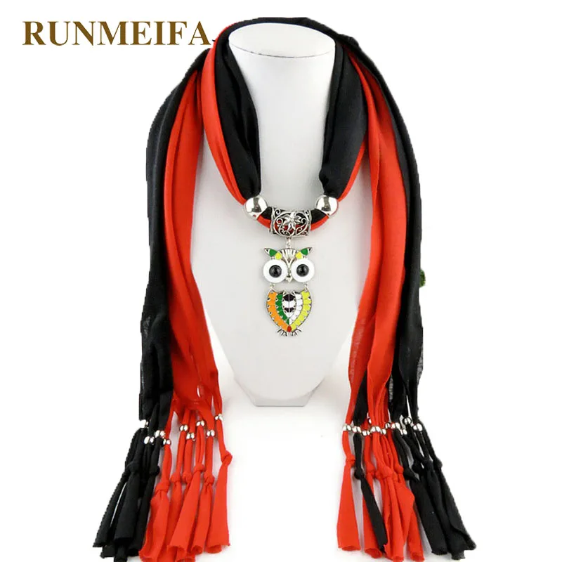 Подвеска RUNMEIFA Женская модная женская цветная подвеска в виде совы шарф ювелирные