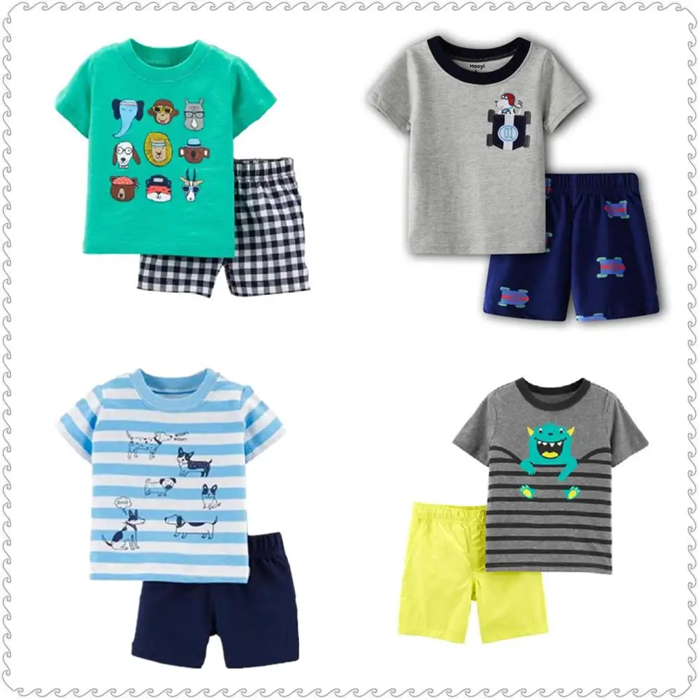 

2 шт., хлопковая футболка и брюки для мальчиков