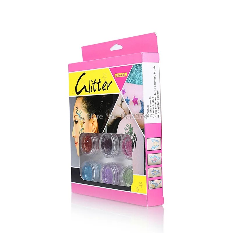 1 компл. золотой феникс временное блеск тату комплект для боди-арт краски с