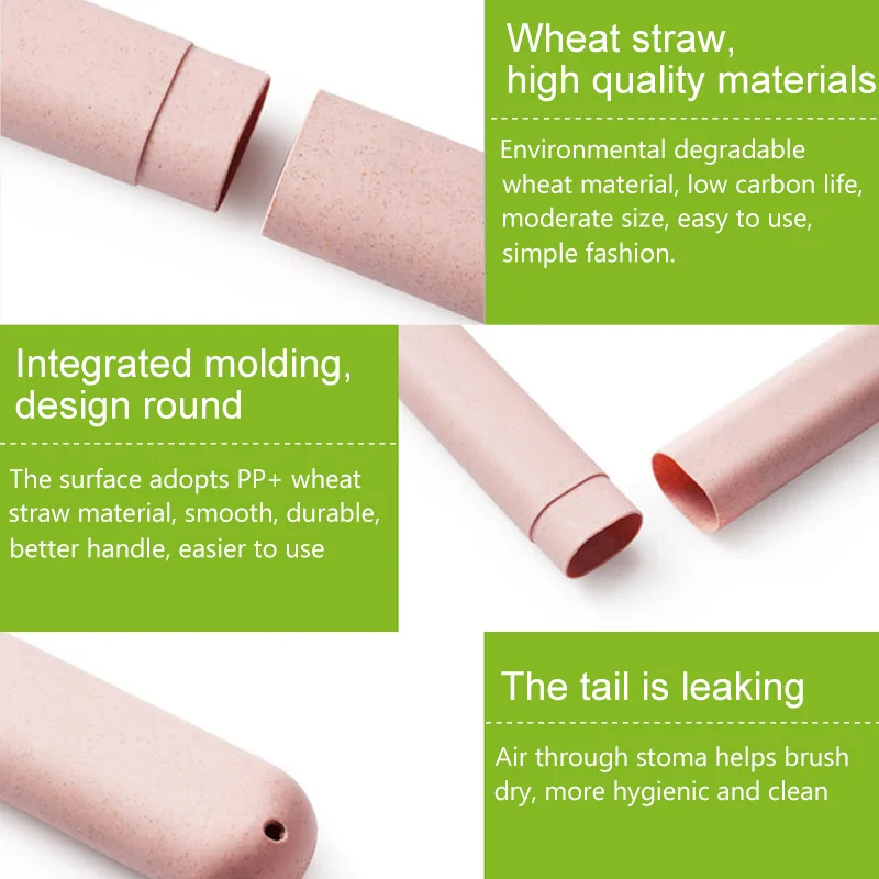 2 шт./компл. коробка для хранения зубных щеток путешествий пшеничная соломенная