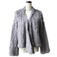 2021 new winter autumn women real fur coat female knitted rabbit coats jacket casual thick warm fashion slim overcoat clothing
