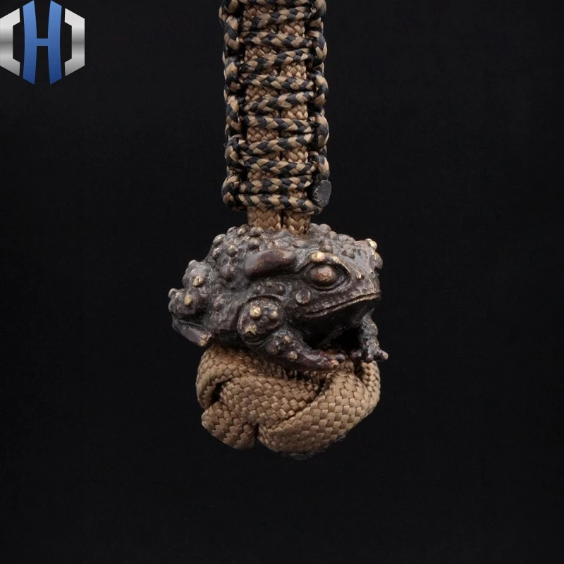 Оригинальная однотонная ручная резная Золотая жаба Зонт EDC веревочный нож