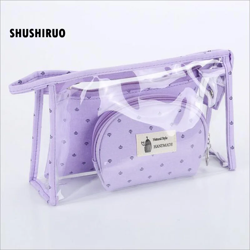 SHUSHIRUO 3 шт./компл. модные косметички водостойкие необходимые портативные для