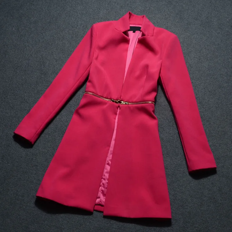 New Winter Nice Women Slim Blazer Coat Jacket Cotton Blend Three Quarter Sleeve Office Blazers And Jackets Free Shipping | Женская