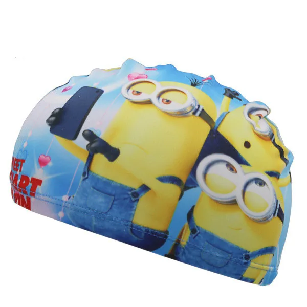New Cute Cartoon Print Swimming Caps for Children Kids Polyster Pool Swim Caps for Long Hairs Swim Hat Bathing Caps for Baby