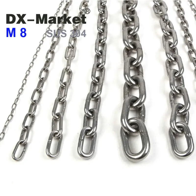 Цепочка 8 мм 2 метра подъемная цепь из нержавеющей стали 304 цепи sus304|stainless steel lifting