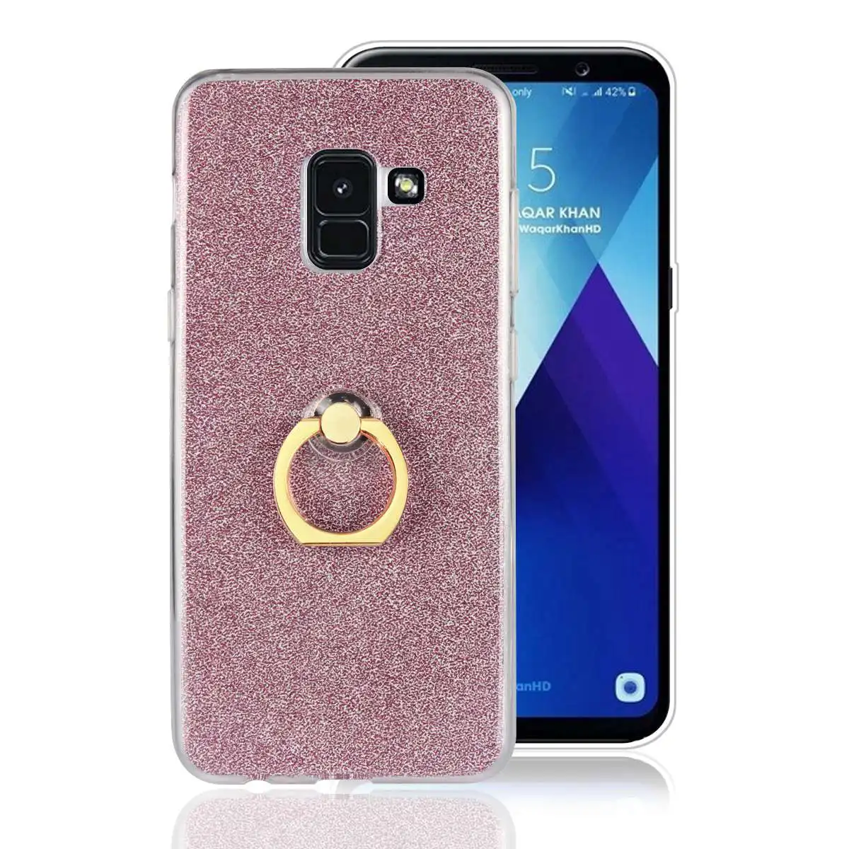 Блеск стенд для колец на палец samsung A5 A8 2018 чехол Galaxy Крышка силиконовая Чехол