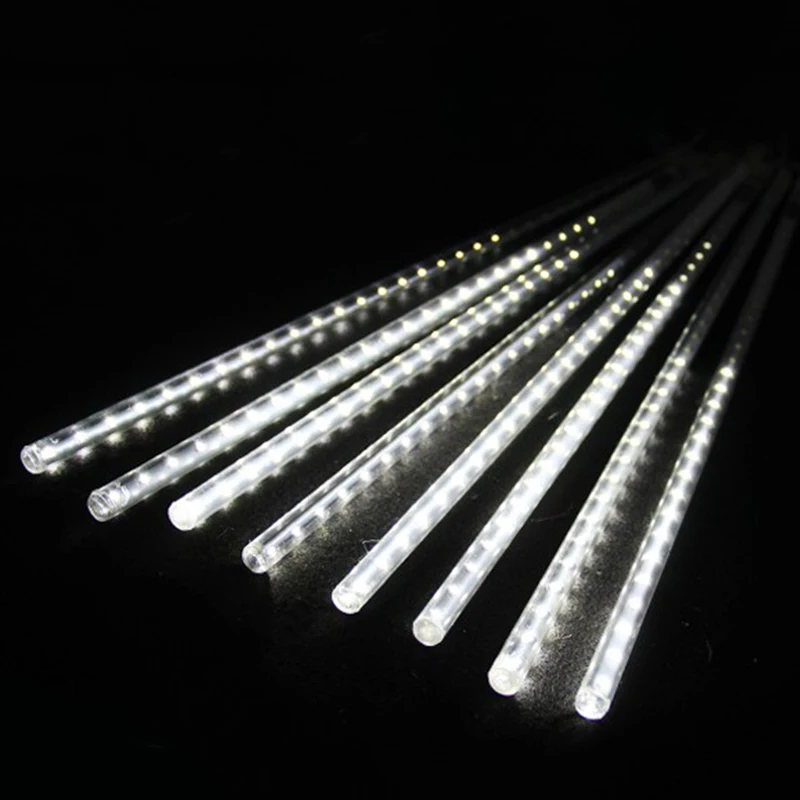 

30cm LED Lights Meteor Shower Rain 8Tube Xmas Tree Outdoor Light US Plug