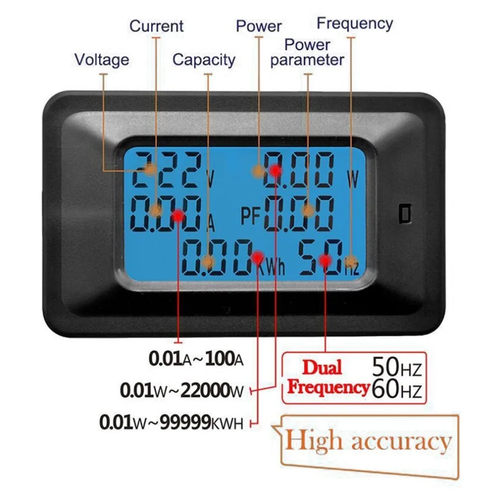 100A AC lcd цифровая панель мощность Ватт метр монитор вольтметр Амперметр