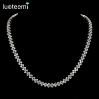 luoteemi hot roman luxury 2 75mm cubic zircon inlay charm wedding choker necklace for women bride wedding necklace