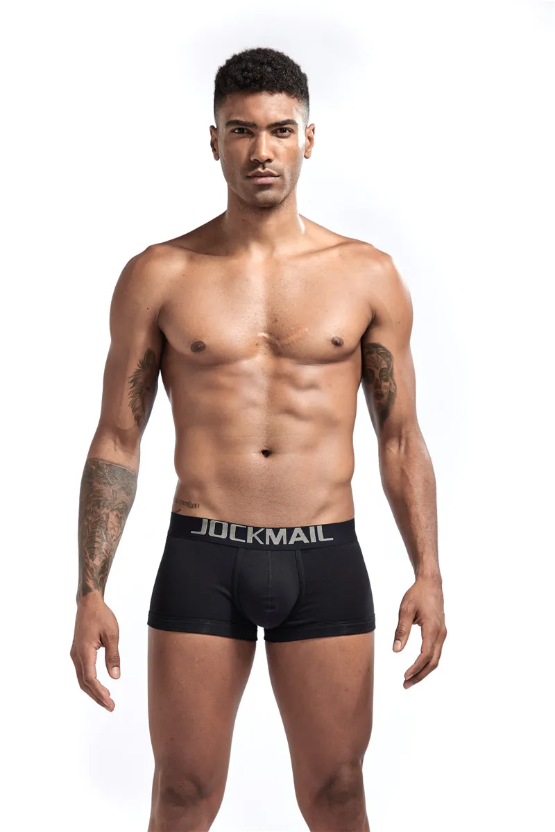 Бренд JOCKMAIL, мужское нижнее белье, трусы-боксеры, хлопок, низкая талия, сексуальные, комфортные, u-образные, мужские, дышащие, белые, мужское нижнее белье