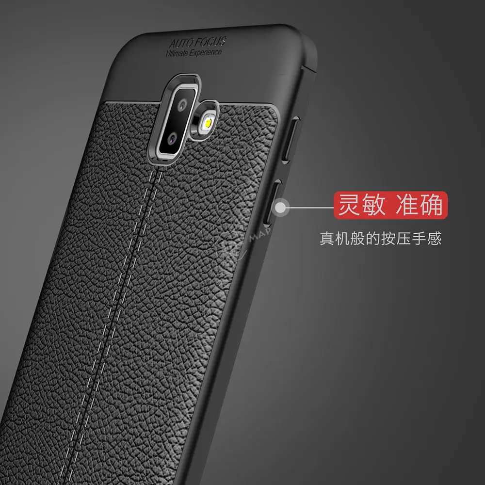 Мягкий чехол для Samsung Galaxy J6 Plus SM J610F J610FN/DS SM-J610F SM-J610FN/DS J6Plus личи Кожа зернистый