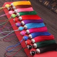 2pcslot silk tassel fringe brush sling tassels trim with beads pendant for sew curtains jewelry accessories diy wedding decor