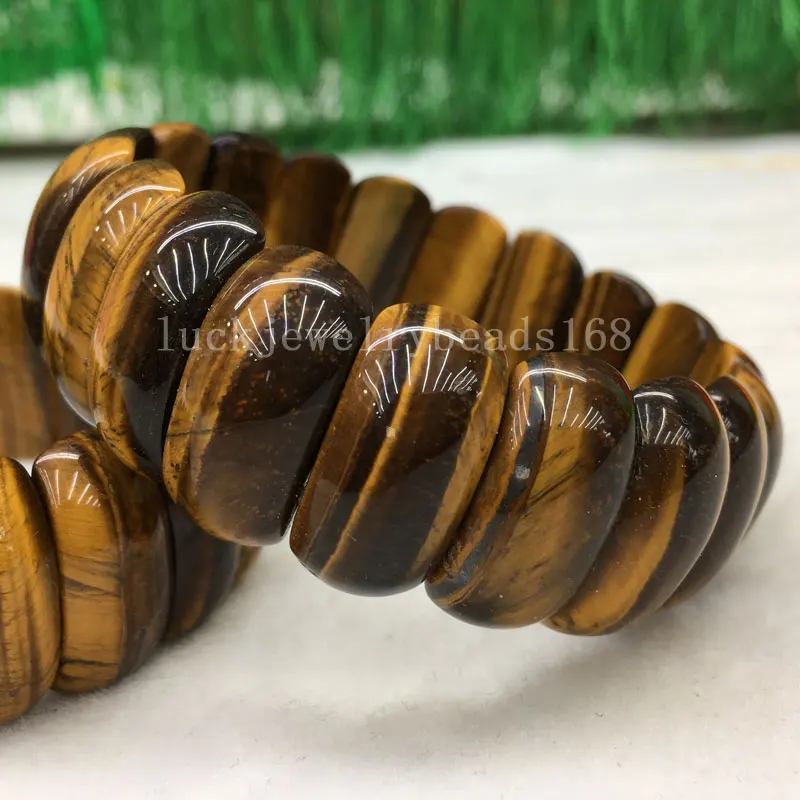 Tigers Eye FG8396 Обсидиан Сердолик золотой камень тигры глаз Jaspe Flourite авантюрин Кристалл Вишня кварц Jaspe полумесяц стрейч браслет WFH483 - Окраска металла: Tigers Eye FG8396