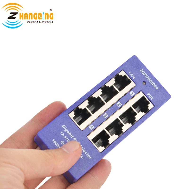 Горячая Распродажа 4 портовый гигабитный Инжектор PoE Midspan 24 в 48 режим работы B для IP