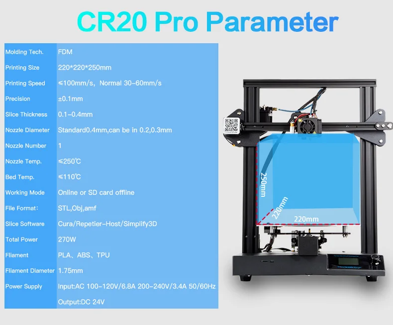 CREALITY 3D CR 20 Pro 3d принтер автоматическое выравнивание, быстрый нагрев, печать на месте, высокоточная печать 3d принтер