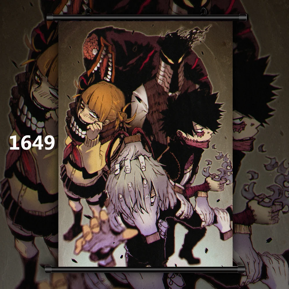 1649 Boku no My Hero Academia Shigaraki Tomura Himiko Toga Dabi Anime manga wall Poster Scroll H - Цвет: 1649