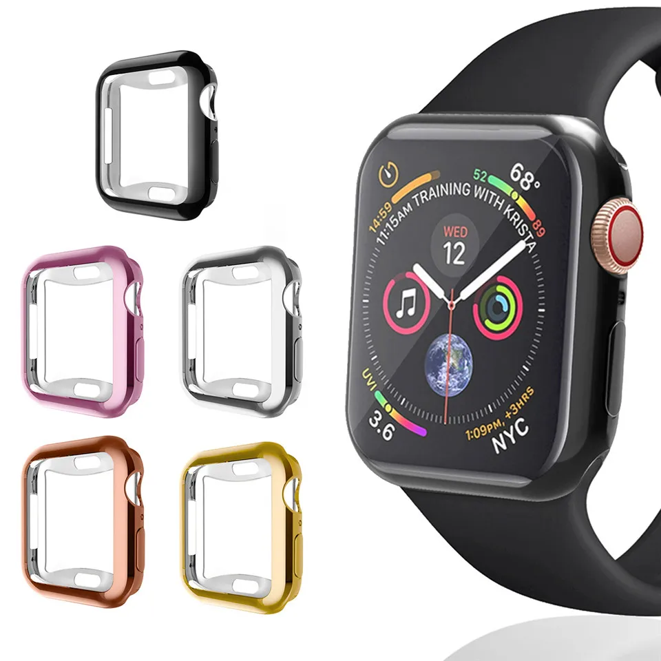 360 Защитный Тонкий чехол для часов, полный Чехол для Apple Watch 4, мягкий прозрачный ТПУ защитный чехол для iWatch 4 44 мм 40 мм