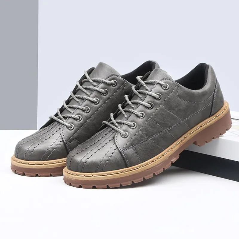 2019 Summer New Leather Men Shoes Retro Tooling Big Head Low-Top Martin Boots Shell Bee Tendon Sole Man | Обувь