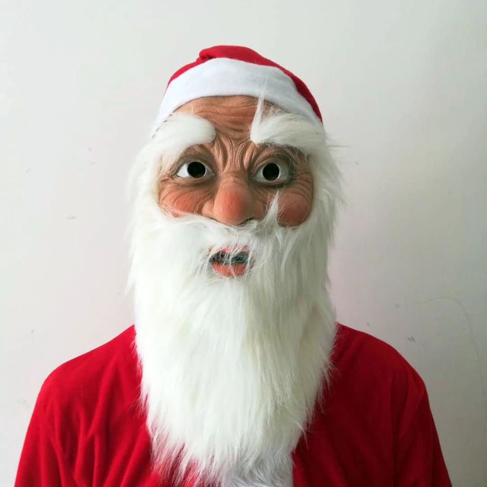 Christmas Santa Claus Latex Mask Adult Full Head Costume party decoration outdoor ornament chrismas mask | Дом и сад