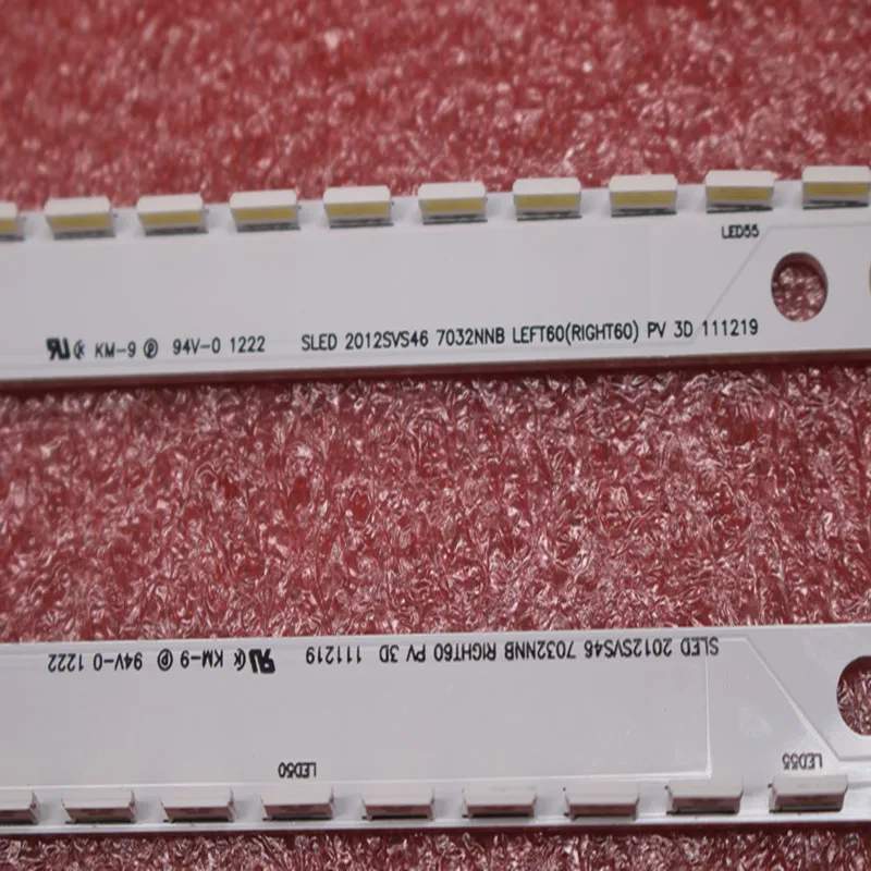 New 5set=10 PCS 60LED 572mm LED Backlight strip For Samsung UA46ES5500R SLED 2012SVS46 7032NNB LEFT60 RIGHT60 3D enlarge