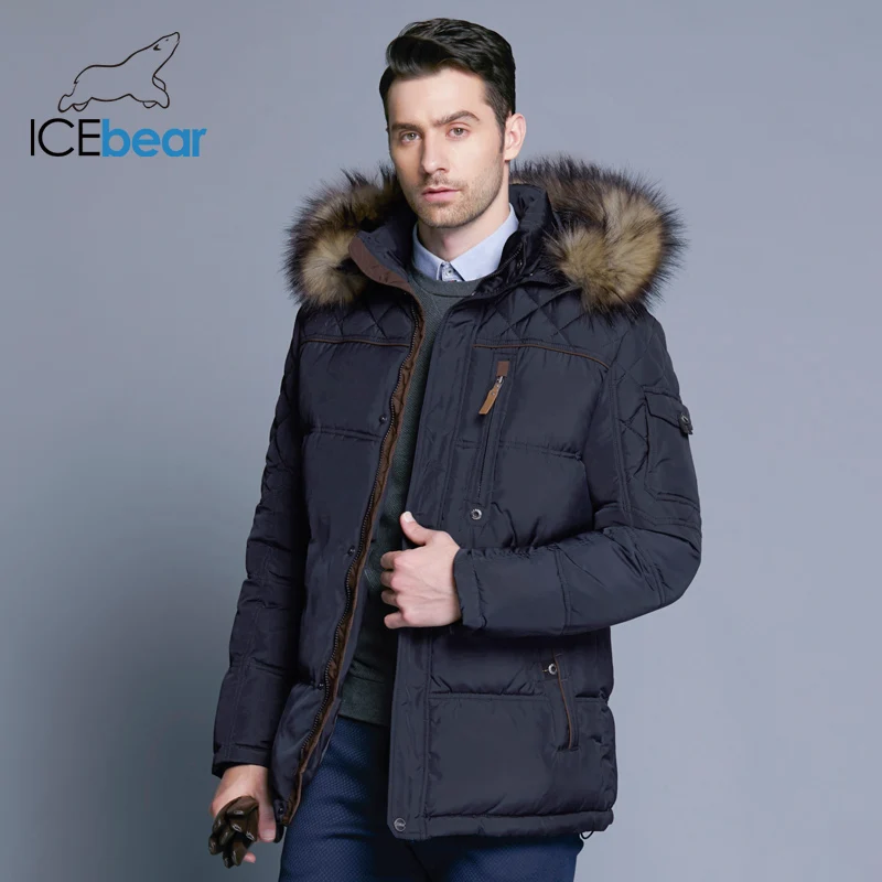 ICEbear/2018 модная зимняя новая куртка для мужчин теплое пальто повседневная парка