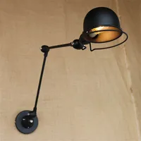 Retro Swing Arm Edison Wall Lamp,Metal Shade Vintage Wall Sconces,Wall Mount Bedside Reading Light,Arm Wall Lights For Home