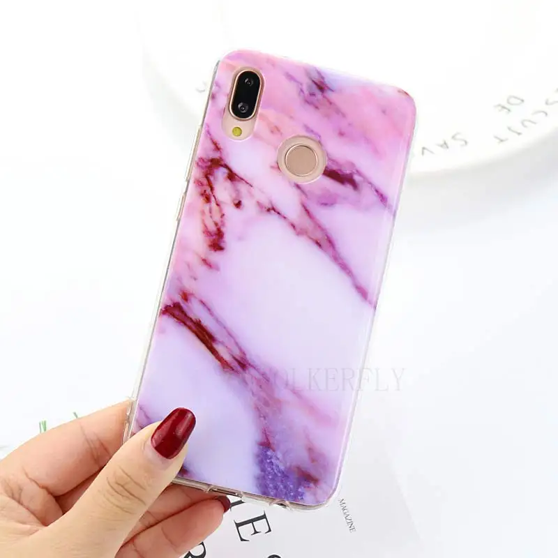 1 Мягкая задняя крышка из ТПУ с рисунком мрамора для huawei P Smart Y9 mate 20 10 P30 Pro P20 Lite honor 8X 8A 8C 7C 7A Pro Чехол для телефона - Цвет: 1