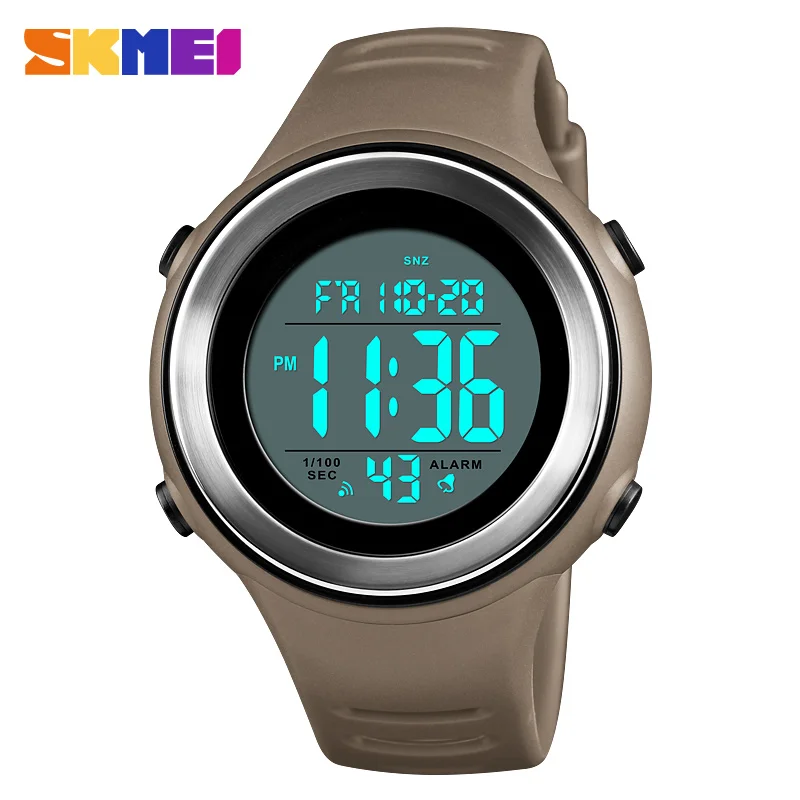 Khaki Watches SKMEI Для мужчин спортивные часы светодиодный световой 50 м Водонепроницаемый цифровые часы Dual Time Синхронизации с подсветкой Водонепроницаемый часы Relogio Masculino - Цвет: Khaki Watches
