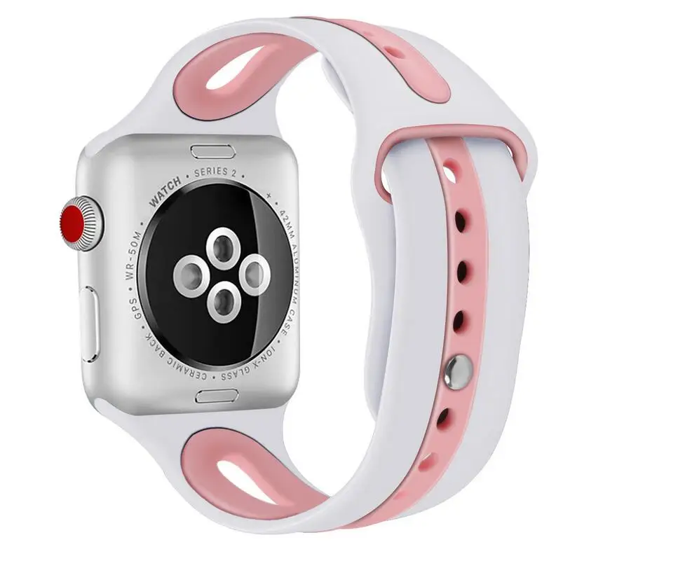 30 шт. силиконовый спортивный ремешок для Apple watch correa 42 мм 38 Iwatch группы серии 3 2 1